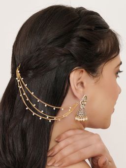 BeAbhika - Pearl Cascade Single Ear Hair Chain