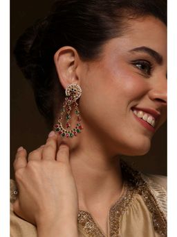 Biba - Women Multicolor Brass Drop Earrings