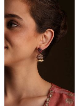 Biba - Women Pink Brass Jhumka