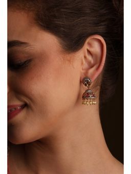 Biba - Women Multicolor Brass Jhumka