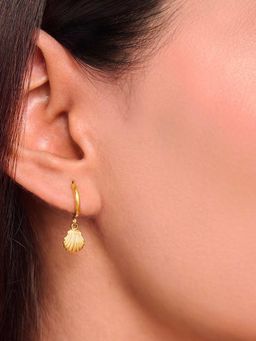 ELRA - 18K Gold Plated Golden Shell Drop Earrings