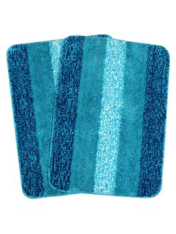 Saral Home - Microfiber Set of 2 Bathmats (Turquoise, 50 x 70 cm)
