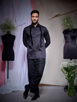 Echke - Black Pearl Lycra Shirt with Tie