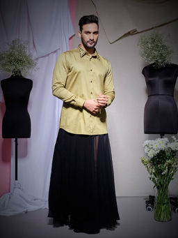 Echke - Moss Khaki Pearl Lycra Shirt