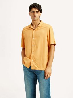 Levi's - Men's Solid Mustard Camp Shirt