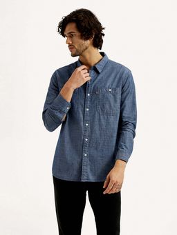 Levi's - Men's Solid Blue Slim Fit Shirt