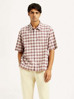 Levi's - Men's Checkered White Spread Collar Shirt
