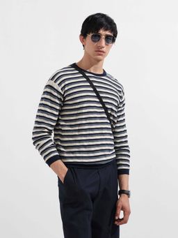 The Indian Garage Co - Blue Textured T-Shirt