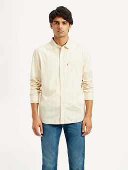 Levi's - Men's Striped Beige Slim Fit Shirt
