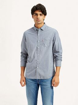 Levi's - Men's Striped Blue Slim Fit Shirt