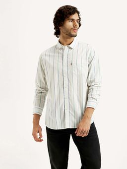 Levi's - Men's Striped White Slim Fit Shirt