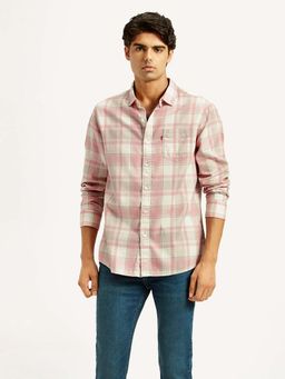 Levi's - Men's Checkered Light-Pink Slim Fit Shirt