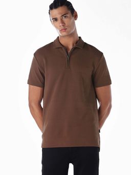 Jack & Jones - Men's Regular Fit Brown Polo T-Shirt