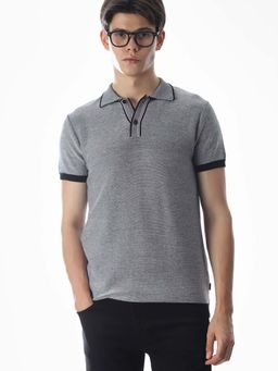 Jack & Jones - Men's Slim Fit Grey Polo T-Shirt