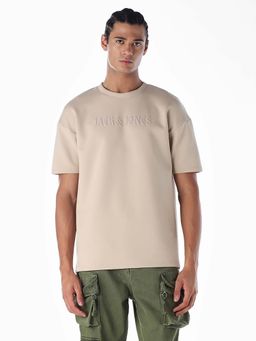 Jack & Jones - Men's Oversized Beige T-Shirt