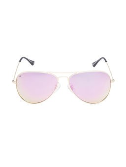 PRIVE REVAUX - Unisex UV Protected Pink Lens Pilot Sunglasses
