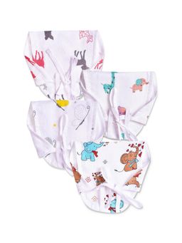 The Boo Boo Club - Club Muslin Cotton Printed Nappy For Babies (Pack of 4)