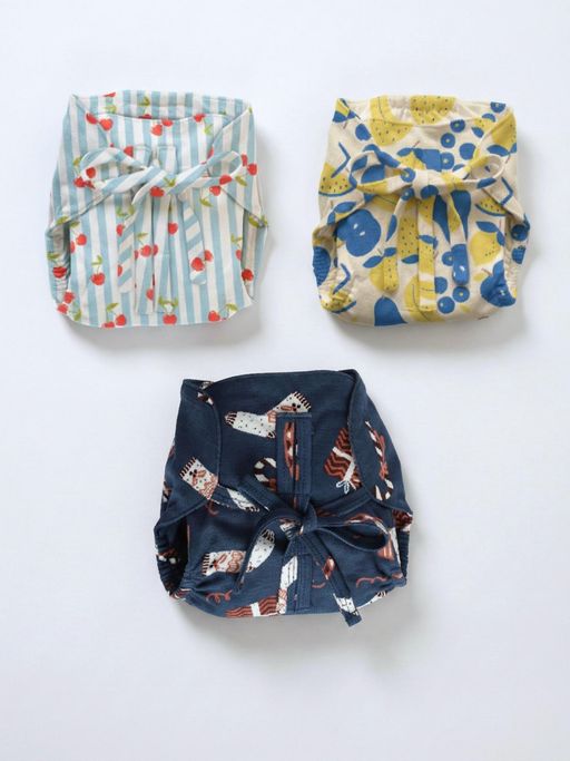 Cocoon Care Bamboo Cotton Printed Knitted Nappy For Babies (0-3 Months) (Pack of 3)