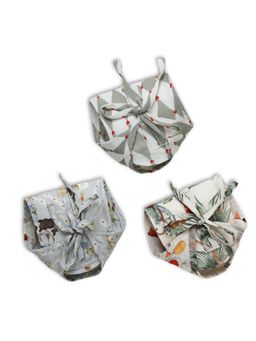 Cocoon Care - Muslin Cotton Printed Knitted Nappy For Babies (0-3 Months) (Pack of 3)