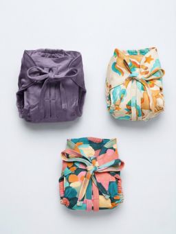 Cocoon Care - Bamboo Cotton Printed Knit Nappy For Babies (0-3 Months) (Pack of 3)