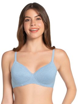 Amante - Cotton Casual Non Wired Lightly Padded Non-Wired T-Shirt Bra-Blue