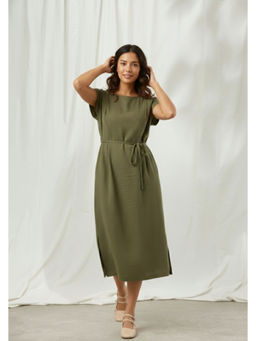 Doodlage - Erna Olive Midi Dress with Belt
