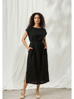 Doodlage - Erna Black Midi Dress with Belt