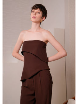 The Dapper Lady - Cocoa Longline Brown Top