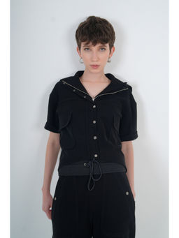 The Dapper Lady - Noir Black Overshirt Style Jacket