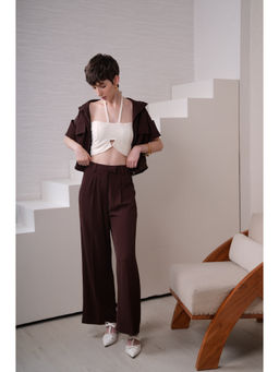 The Dapper Lady - Cocoa Pleated Brown Pant