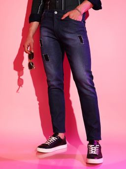 Campus Sutra - Men Classic Navy Blue Dark-Washed Regular Fit Denim Jeans