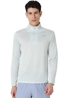 ASICS - White Two Tone Half Zip Ls T-shirt