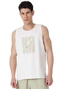 ASICS - White Broad Shoulder Sleeveless T-shirt