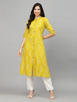 Stylum - Womens Block Printed Rayon A-Line Kurta