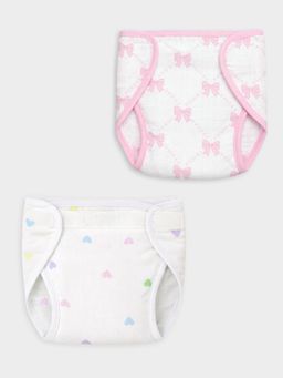 Mi Arcus - Cotton Filling Polyester Solid & Printed Diaper Cover (Pack of 2) -0-6 Months