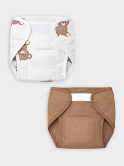 Mi Arcus - Cotton Filling Polyester Solid & Printed Diaper Cover (Pack of 2) -0-6 Months