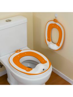 StarAndDaisy - Baby Toilet Training Seat with Anti-Skip Pads, Removable Potty Pot -Orange -2-5 Years