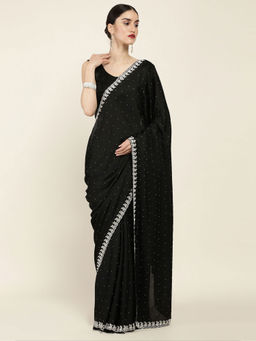 Soch - Embellished Crepe Saree with Unstitched Blouse