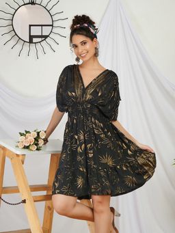 BOHOLYFE - Black Zerina Golden Twilight Mini Dress