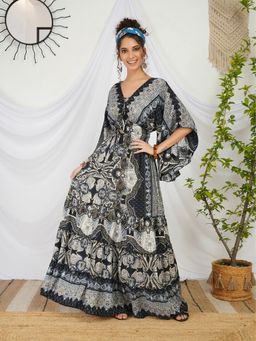 BOHOLYFE - Black Cressida Ebony Glow Bohemian Maxi Dress