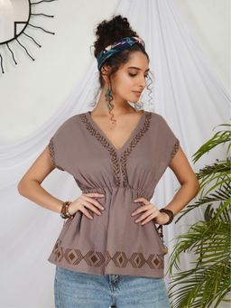 BOHOLYFE - Elowen Mauve Mirage Boho Top