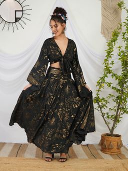 BOHOLYFE - Isolde Twilight Boho Crop Top with Skirt