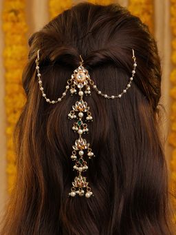 Ruby Raang Studio - Kundan And Pearl Hair Pin