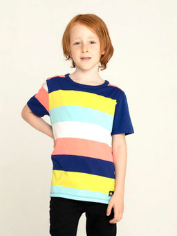 CHERRY CRUMBLE BY NITT HYMAN - Multi-Color Stripy T-Shirt (9-12 Months)