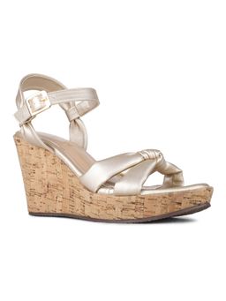 Inc.5 - Womens Gold Party Wear Wedges Heels