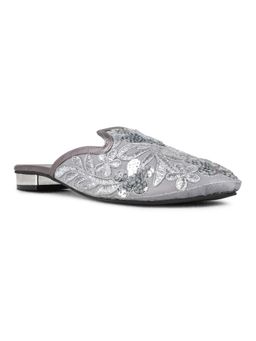 Inc.5 - Womens Grey Ethnic Embellished Mules