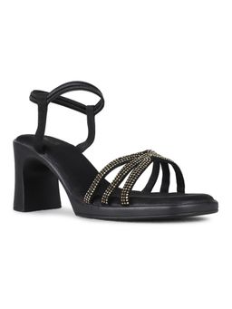 Inc.5 - Womens Black Ethnic Embellished Round Toe Block Heels