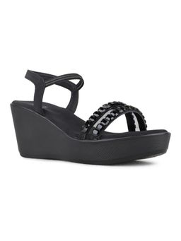 Inc.5 - Womens Black Ethnic Embellished Wedges Heels