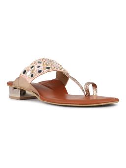 Inc.5 - Womens Pink Ethnic Embellished Block Heels