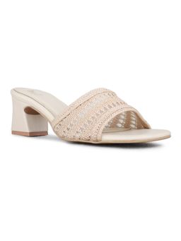 Inc.5 - Womens Cream Party Wear Block Heels